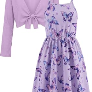PureChapter Girls Floral Dress With Cardigan