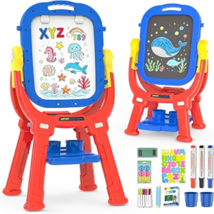 Kids Art Easel for Toddler Age 3-5 Magnetic Double-Sided Board