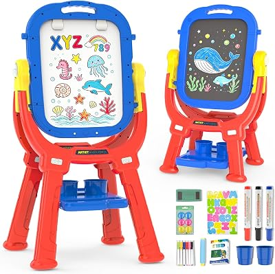 Kids Art Easel for Toddler Age 3-5 Magnetic Double-Sided Board