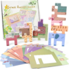 Vileafy Wooden Animals Toys for Toddlers 3-5, Balance Match Stacking Game