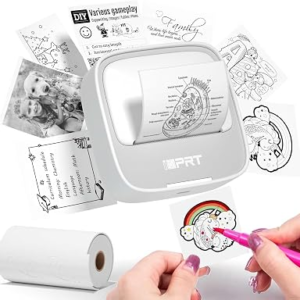 iDPRT Sticker Printer, Portable Sticker Maker Machine, Mini Inkless Bluetooth Thermal Printer for iPhone & Android, Pocket Printer for Labels, Barcodes, DIY Journaling, Kids Gift, Gray