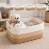 Vebsynak 4 Pack Cotton Rope Storage Bins, 16x14x8 Inch Large Basket for Shelves, Closet, Nursery, Towels, Toys