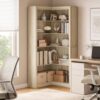 71.8" Farmhouse Corner Bookshelf, 5 Tier l-Shaped Heavy Duty Bookcase
