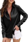 CUNLIN Womens Satin Silk Shirts