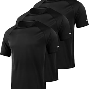 Little Beauty 3 Pack Mens Workout Shirts Fast Dry Athletic T-Shirts Moisture Wicking Running Gym Short Sleeve T Shirts