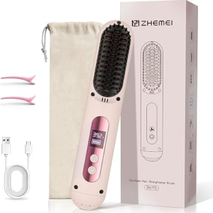 ZM ZHEMEI Cordless Hair Straightener Brush