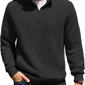 COOFANDY Mens Quarter Zip Pullover Sweatshirt