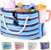 CaCTOUR Large Beach Bag Women,Beach Bags Waterproof Sandproof with Zipper Wet Pocket,Beach Tote Pool Bag for Swim Gym Travel (Blue)