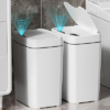 Vanpopubs 2 Pack 2.7 Gal Bathroom Trash Can with Lid, Automatic Trash Can Small Smart Garbage Can Touchless, Slim Motion Sensor Waterproof Plastic Trash Bins for Bedroom Office Kit