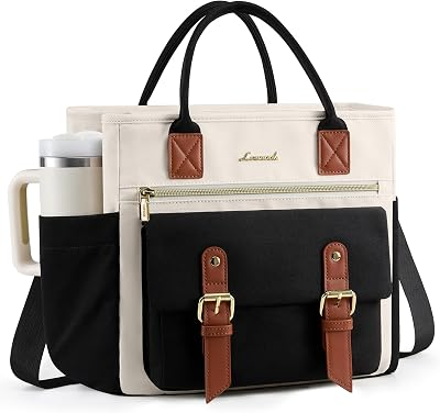 LOVEVOOK Insulated Lunch Bag Women, Large Adult Lunch Box Teacher Work Tote | 15L Large Cooler bag, Cute lunchbox for Work Picnic Beach Family Travel College Nurse with Large Cup Holder, 100% Leakproof
