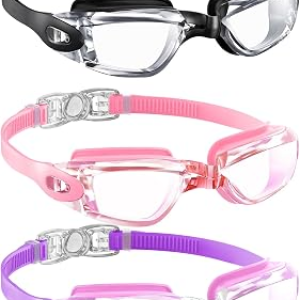 QALLY 3 Pack Swimming Goggles