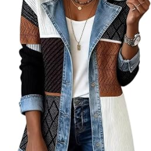 GENERIC Womens Denim Blazer