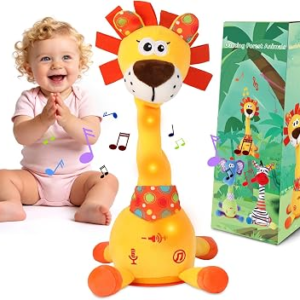 LUKETURE Dancing Talking Lion Plush | Interactive Stuffed Animal with Record & Repeat, 10 Songs, Musical Playback and LED Lights
