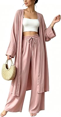 Joyfunear Womens Cardigan Pants Set