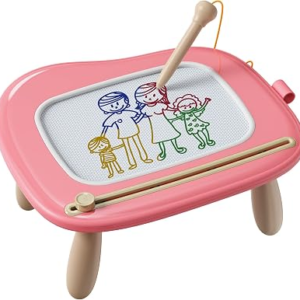 Kikapabi Magnetic Drawing Board, Doodle Board for Toddler Toys Age 1-3, Preschool Learning and Educational Sensory Toys for 1 2 3 Years Old Girl Boy Gifts (Pink)