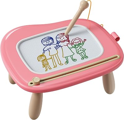 Kikapabi Magnetic Drawing Board, Doodle Board for Toddler Toys Age 1-3, Preschool Learning and Educational Sensory Toys for 1 2 3 Years Old Girl Boy Gifts (Pink)