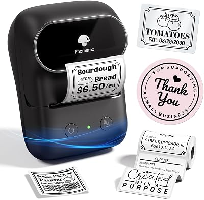 Phomemo M108 Bluetooth Label Maker Machine, 2 Inch Portable Thermal Printer | Sticker Printer E