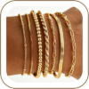M MOOHAM 7PCS 14K Gold Plated Beaded Bracelet Stack