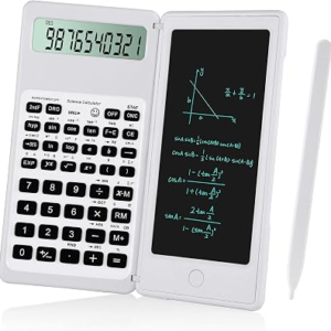 IPepul Scientific Calculators for Students, White Math Calculator with Notepad,10-Digit Large Screen, Classroom Must Haves for Middle High School Supplies & College (White)