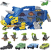 Dinosaur Toys for Kids 3+, Triceratops Carrier Truck Set | Large Storage Case, Flip-Open Dino Head, Car Launcher, STEM Learning, Imaginative Play, Birthday Gift for Dino Lovers