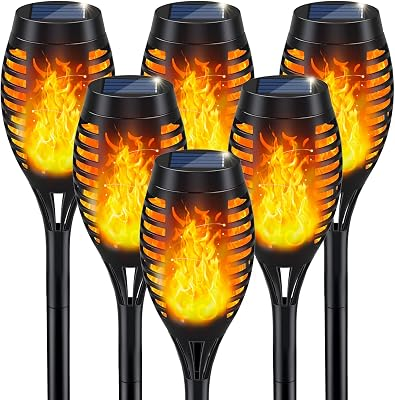 IKEERUIC Solar Torch Light 6 Pack