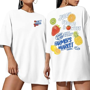 AIYINO Womens Summer Fruit Graphic Tee
