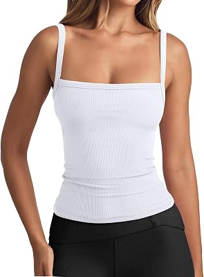 REORIA Womens Square Neck Tank Top