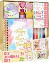 Nollh Gifts for 8 9 10 11 12 Year Old Girl – DIY Journal Kit for Teen Tween Girls, Stationary Scrapbook & Diary Supplies Set, Girl Gifts Arts and Crafts Stuff, Toys for Ages 8-13