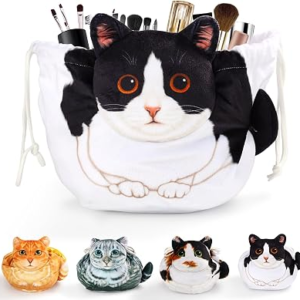 OPENHAHAHA Cat Makeup Bag 1 or 2-Pack