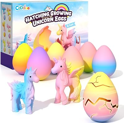 Unicorn Hatching Rainbow Eggs for Kids, 6 Pack Unicorn Toys Craft Kits Gift | Birthday Easter B