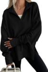 ANRABESS Womens Quarter Zip Pullover Oversized Sweatshirts