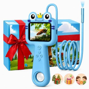 Toy Borescope Camera for Kids – STEM Science Educational Toy for 4 5 6 7 8 9 10 Years Old Kids Birthday Gift, 2.4‘’ Kid Scope Camera for Outdoor Adventures & Nature Discovery (Blue)
