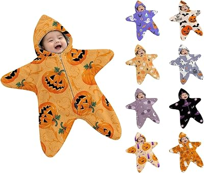 Halloween Costume Baby Starfish Onesie Hooded Fleece Nursery Swaddling Blankets Fall Winter Soft Baby Clothes
