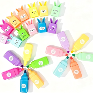 BONACE Rabbit Pastel Highlighters, 12 Soft Colors, Chisel Tip Markers