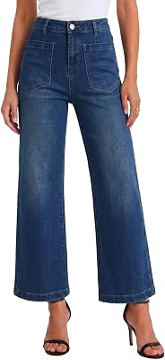 UNCLECAT Womens Wide Leg Jeans