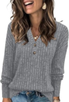Womens Lightweight Sweaters Button Down Fall Long Sleeve Pullover Shirts
