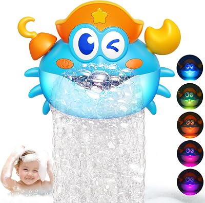 Bath Toys,Light Up Baby Bath Toys Bath Bubble Machine with Colourful RGB Light Great Birthday for Toddler Boys and Girls Tub Toy for Kids Ages 1-3 4-8