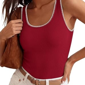 BTFBM Summer Tank Tops for Women Sleeveless Lightweight Ribbed Knit Shirts
