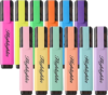 12 Assorted Highlighters, Quick-Dry Chisel Tip Marker Pens | 6 Bright & 6 Soft Pastel Colors | Water-Based for Notes, Journals & Office