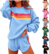 AYZIEMEZM Striped Sweatsuit 2 Piece Sets