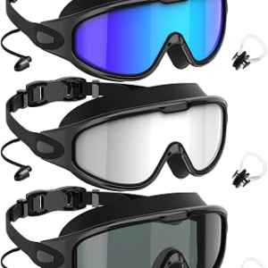 Swim Goggles Adult 3 Pack Anti-Fog UV 180°Clear View
