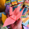 50PCS Premade Origami Paper Cranes 25CM/10″ Paper Made Folded Big Size Origami Cranes Handmade 1000 Japanese Cranes DIY Mobile String Garland for Wedding Party Favor Table Centerpieces