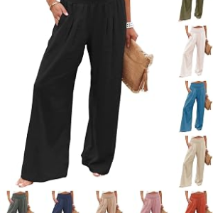 KUBBON Womens Linen Pants