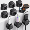 Rocoren 9 Pack Magnetic Cable Clips 360° Rotating Adhesive Cord Holder