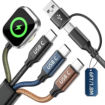 Triple USB C 4in2 Multi Charging Cable for iWatch Charger