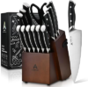 Arrtcy Kitchen Knife Set with Block 15PCS