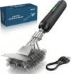 Electric Grill Brush with Scraper Dual Mode 2-Speed Rechargeable BBQ Grill Cleaner