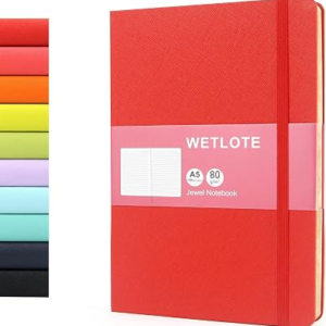 Dot Matrix Hardcopy Notebook – 5.6″x8.3″- Sourced from sustainable and excellent quality paper, minimalist, natural, portable and flexible design, good helper for study and record keeping, suitable for office, school and many other occasions(Red)