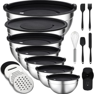 Unokit Mixing Bowls with Lids Set – 16 Pcs