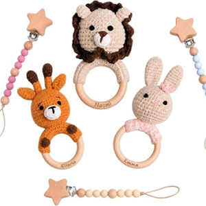 Personalized Crochet Baby Rattle